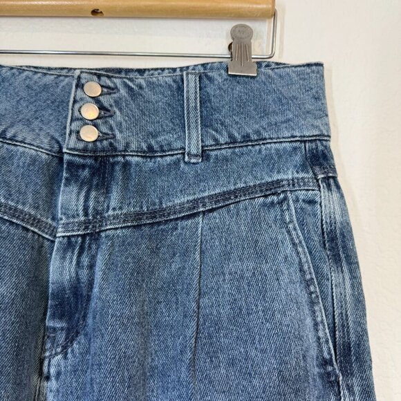 Sezane Tapered Denim Trouser Jeans High Waisted Hemmed - Picture 5 of 12